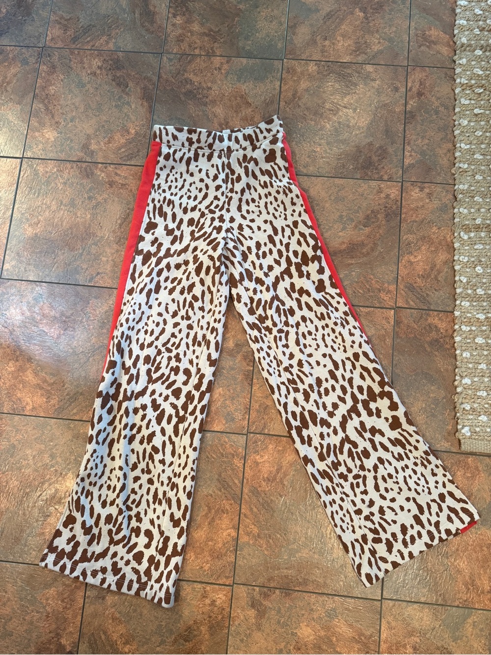 Grayson Threads Brown & White Leopard Track Pants Highwaisted XS